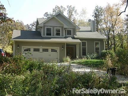 View from small meadow : Somewhat closer detail of house from small meadow on north side of drive.