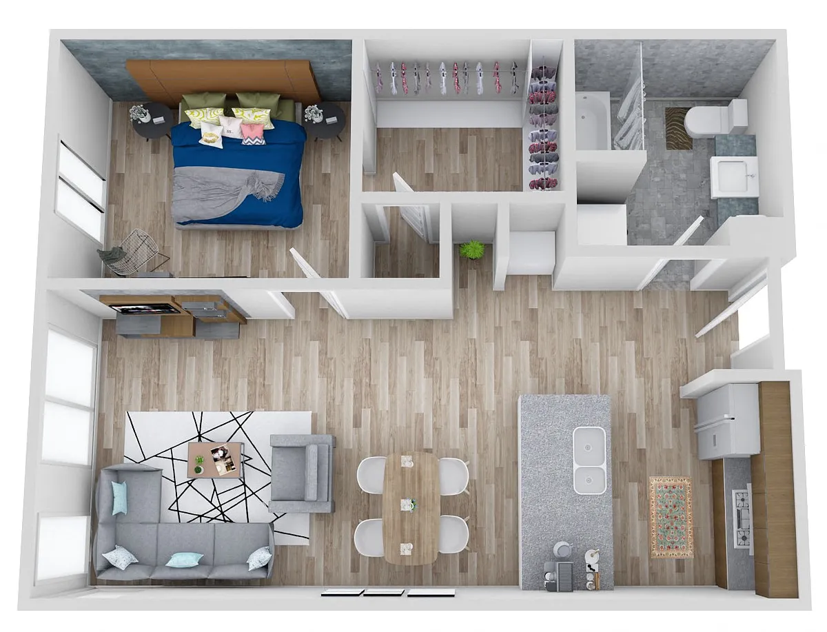 Floor plan 1025: 1 Bedroom C