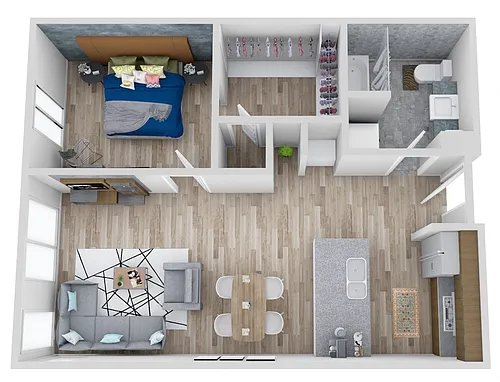 Floor plan 1025: 1 Bedroom C