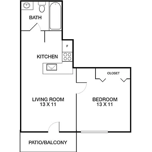 Floor plan Baltic Premier Jr. 1-Bed