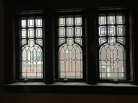 Leaded glass triptych