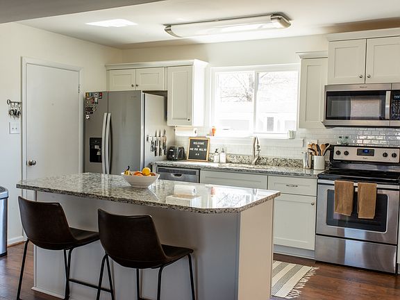 View of kitchen from living