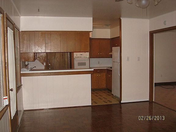 View from den to kitchen