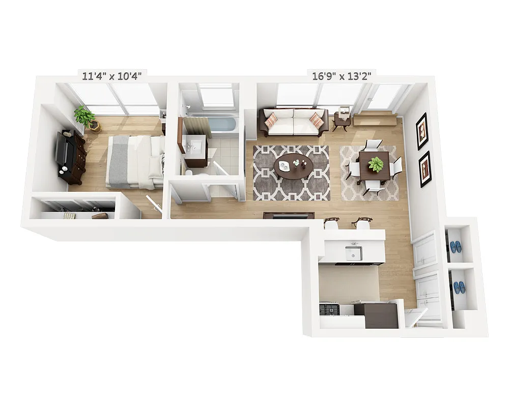 Floor plan One Bedroom (A1B-808)