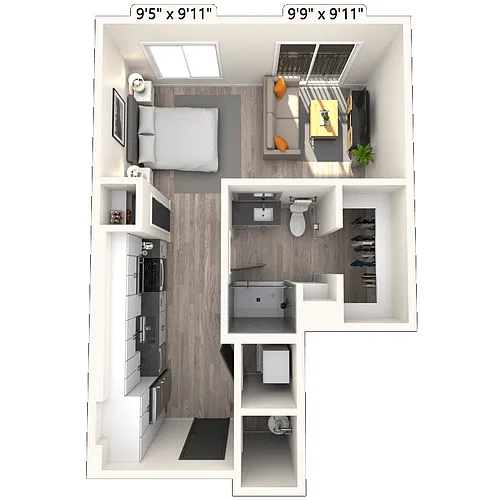Floor plan S1 0x1 525 SF-FP