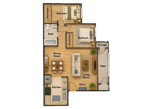 Floor plan 1 Bedroom