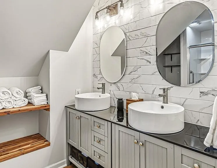Downstairs bathroom accessible from Bedroom #2