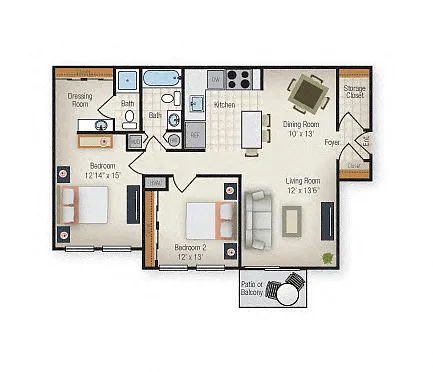 Floor plan Two Bedroom
