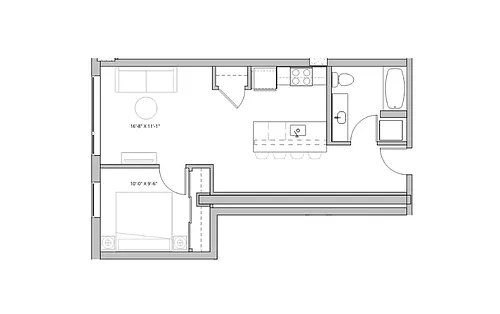 Floor plan 1X1 - C21