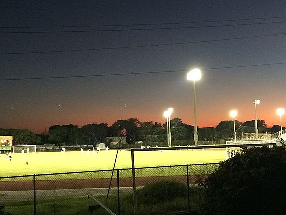 View from balcony night game