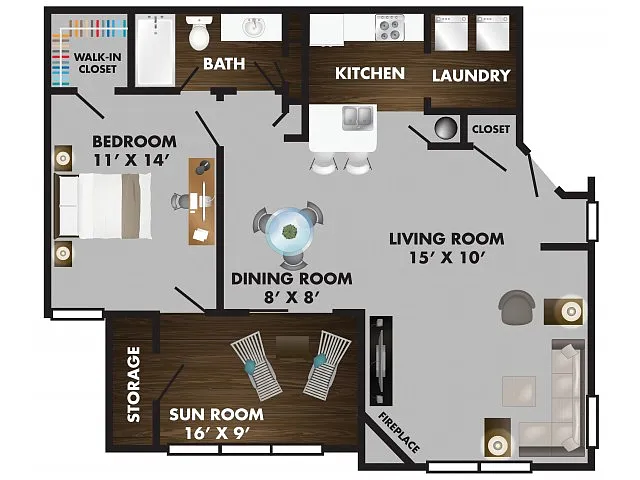 Floor plan Bel-aire with Sunroom