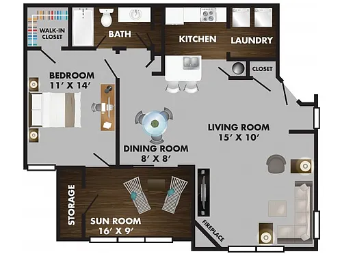 Floor plan Bel-aire with Sunroom