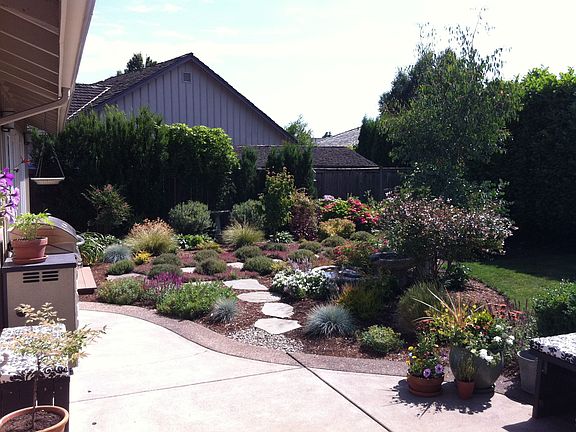 one side of backyard