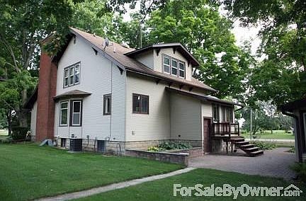 Brick patio
						:
						Brick patio and raised hosta bed.