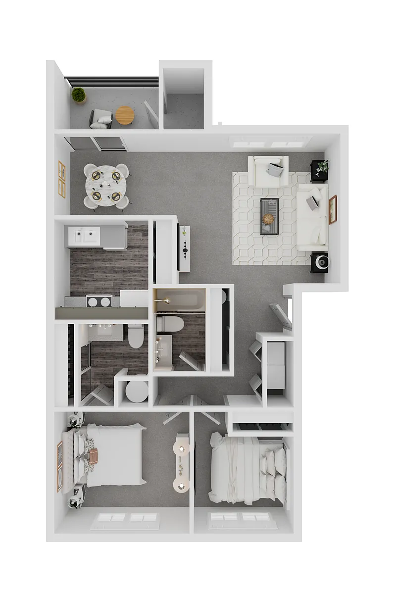 Floor plan 2/2 1016sf