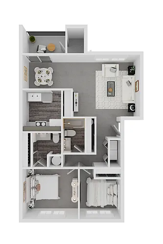 Floor plan 2/2 1016sf