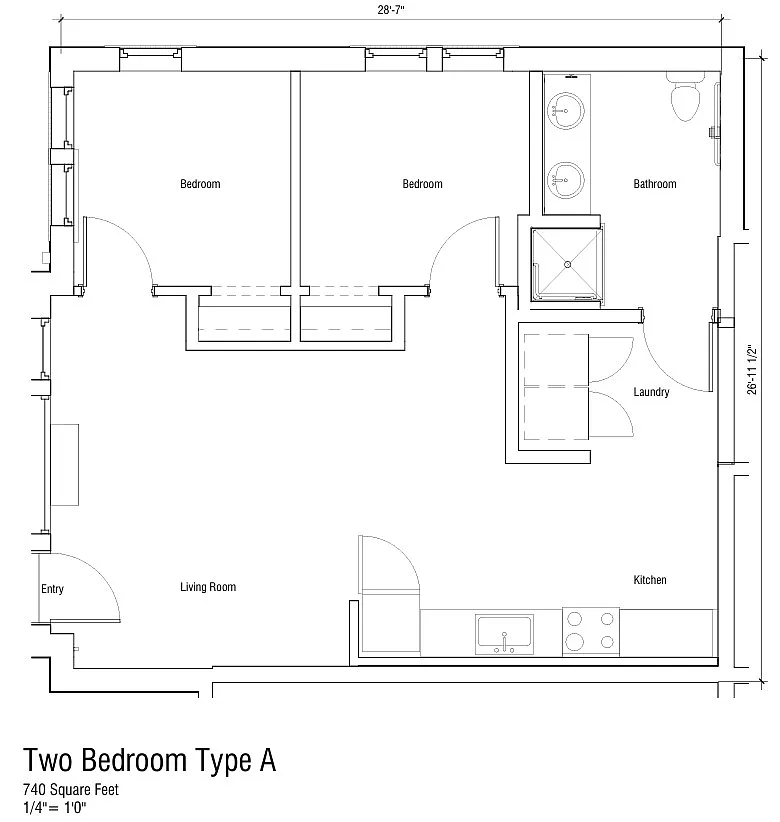Floor plan 2x1 ADA