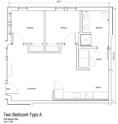 Floor plan 2x1 ADA