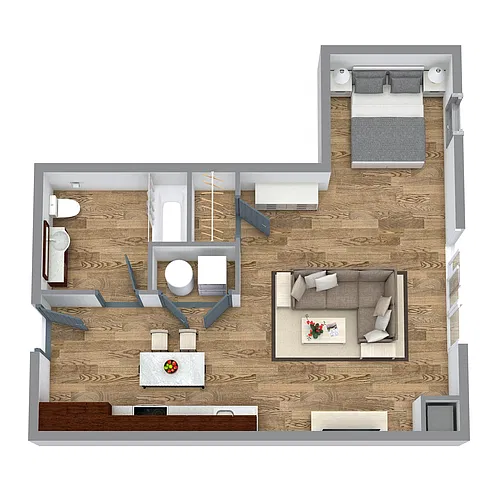 Floor plan The Studio 1 (Blue)