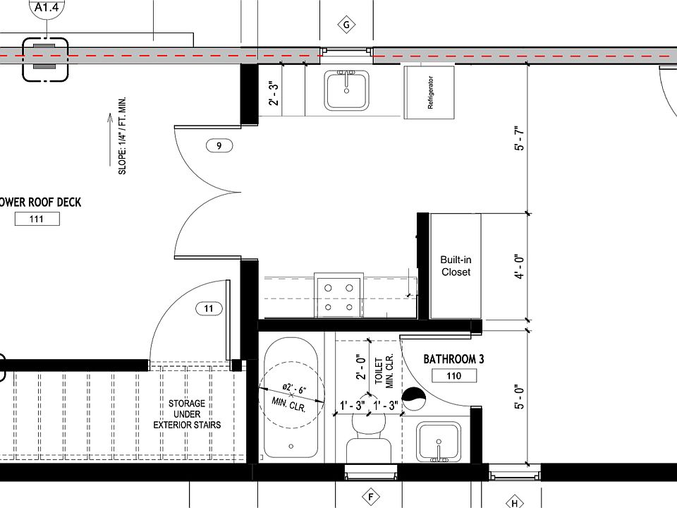 Studio Floor Plan with Lower Deck