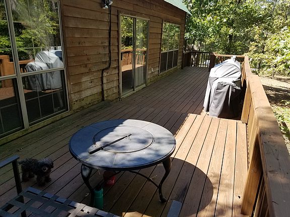 back deck with fire pit