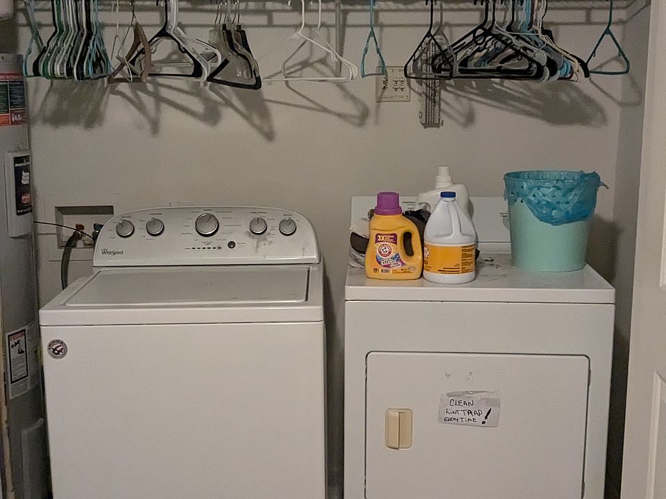 Washer and Dryer in the Den area