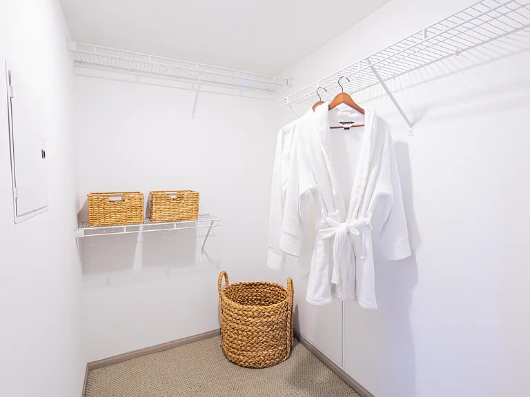 Walk-in closet at 1600 Vine in Hollywood, CA.