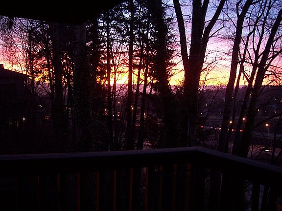 sunrise view from deck