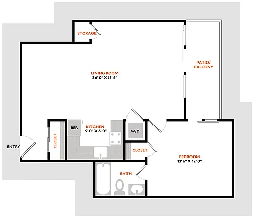 Floor plan Plan 1BW
