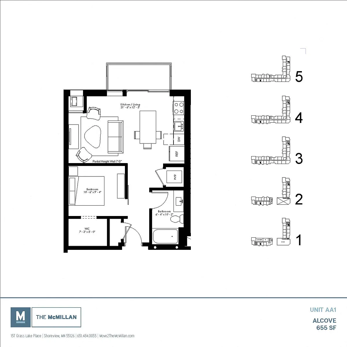 Floor plan AA1-Studio - Alcove