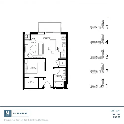 Floor plan AA1-Studio - Alcove