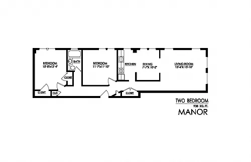 Floor plan 2 Bedroom 1 Bathroom