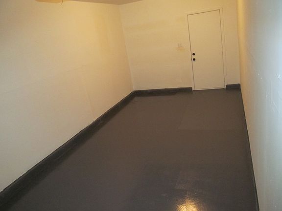 Fresh paint and sealed floor
