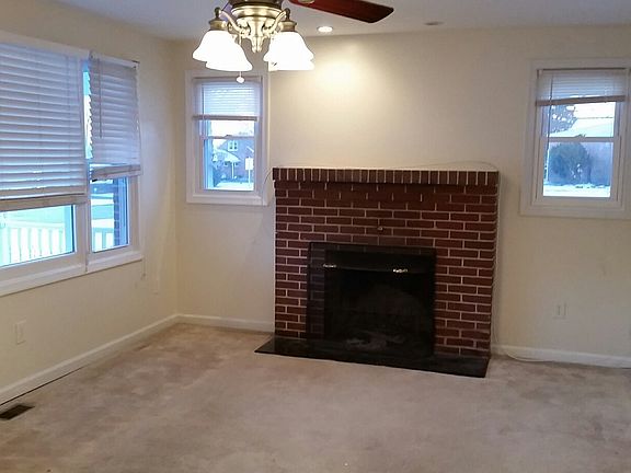 Living Room with the wood-burning fireplace