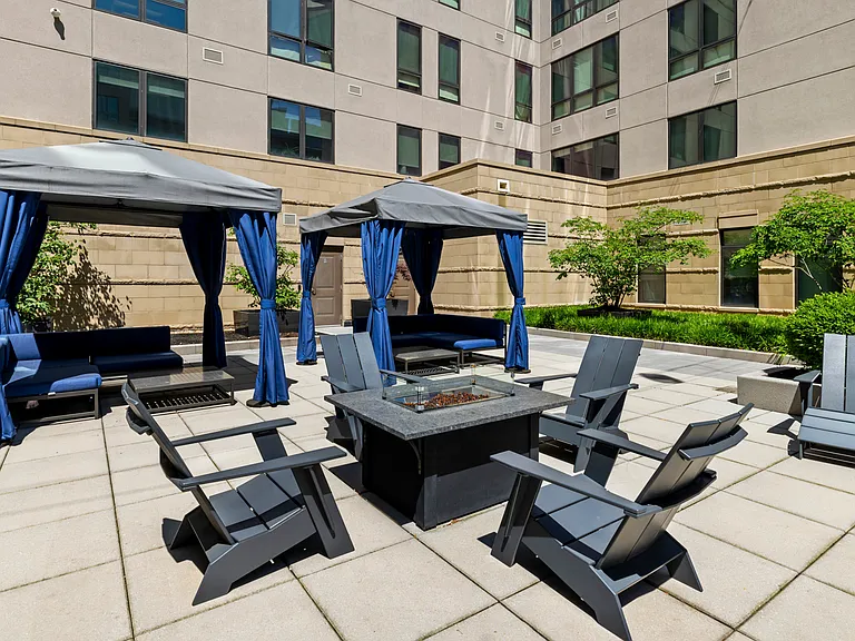 Enjoy sitting around the fire at your community courtyard