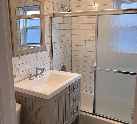 bathroom. completely re-grouted, retiled 