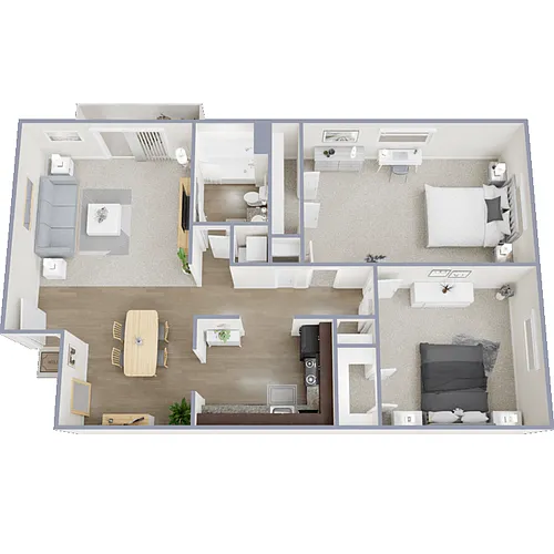 Floor plan 2 Bed 1 Bath