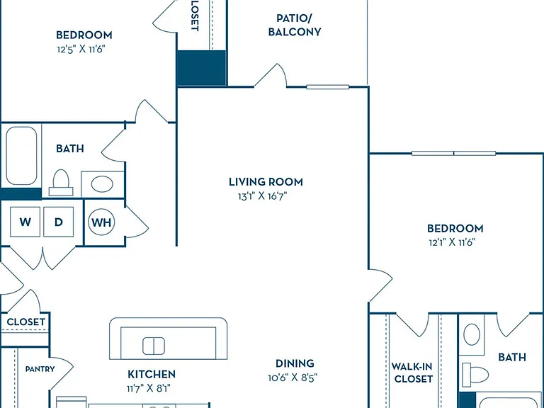2 Bedroom | 2 Bath | 1081 SF 2 Bedroom | 2 Bath | 1081 SF