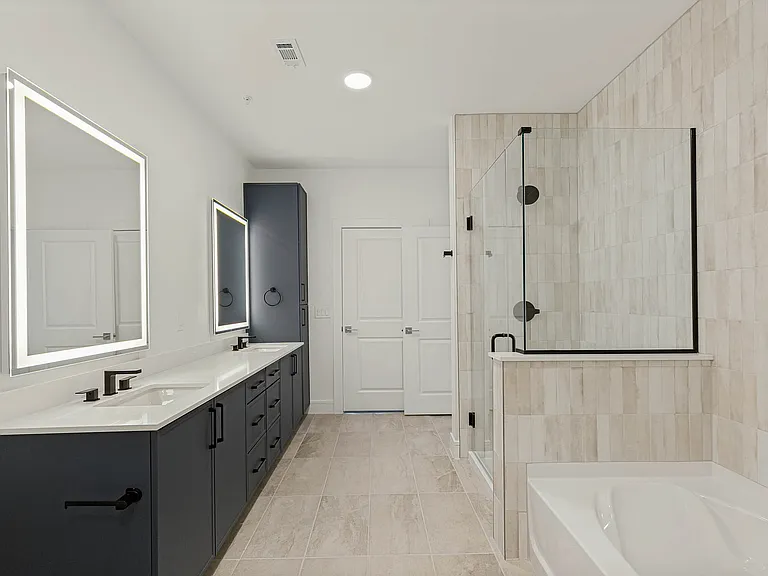 Modern bathroom with double vanity