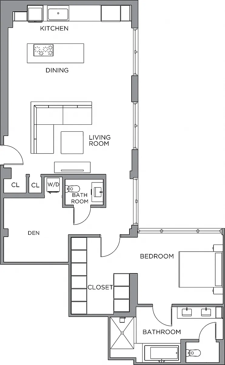 Floor plan 1 Bed/1 Bath-1450