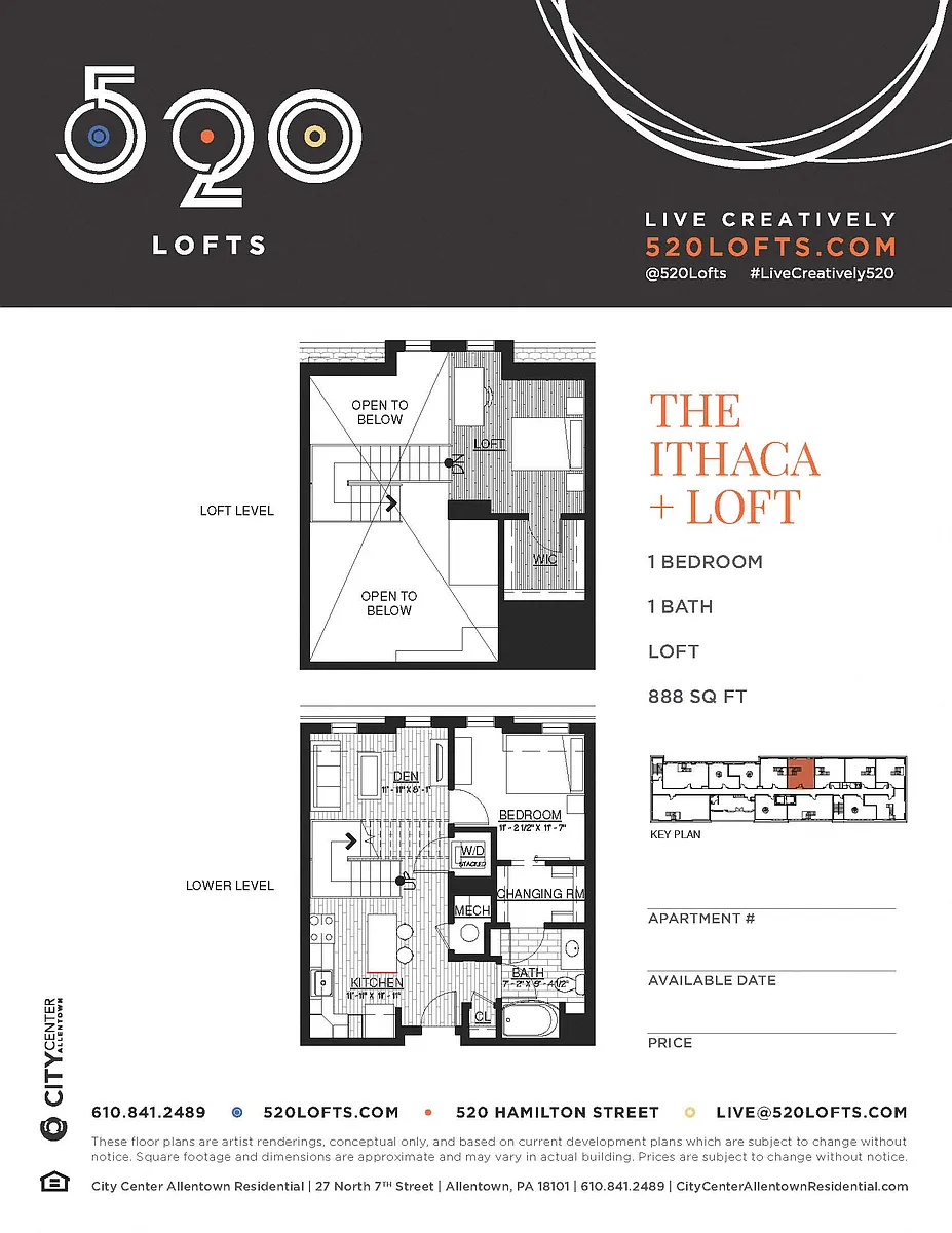 Floor plan The Ithaca Loft