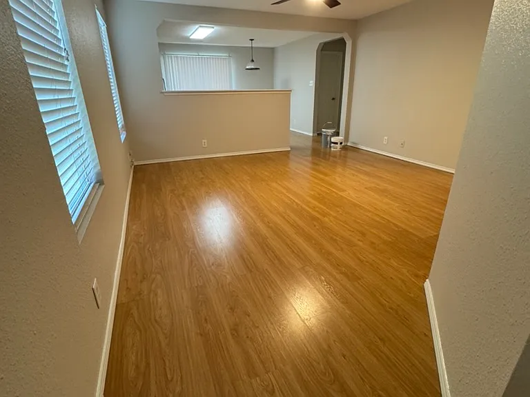 View to the living room from front door.