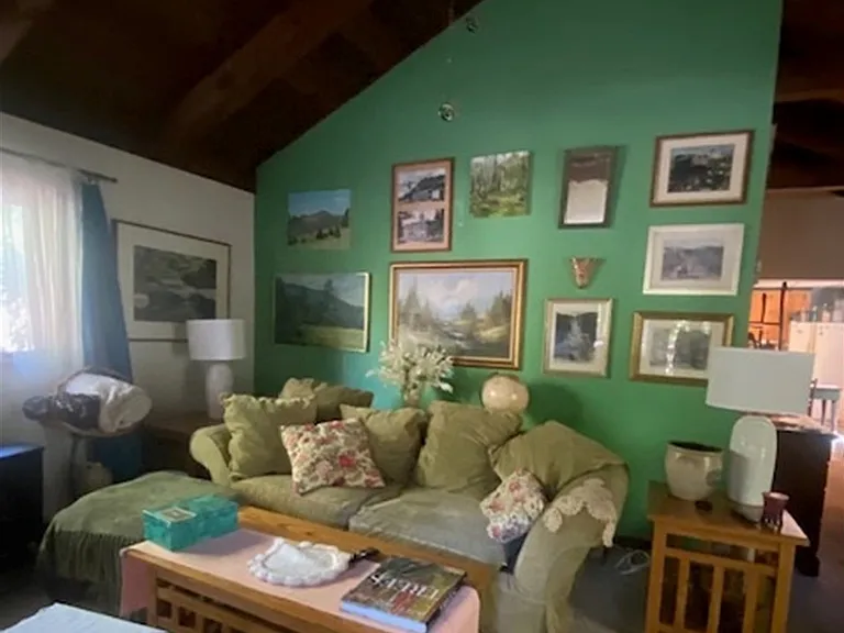 living area with local historic artwork