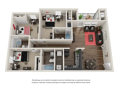 Floor plan 3 Bed 3 Bath Emerald