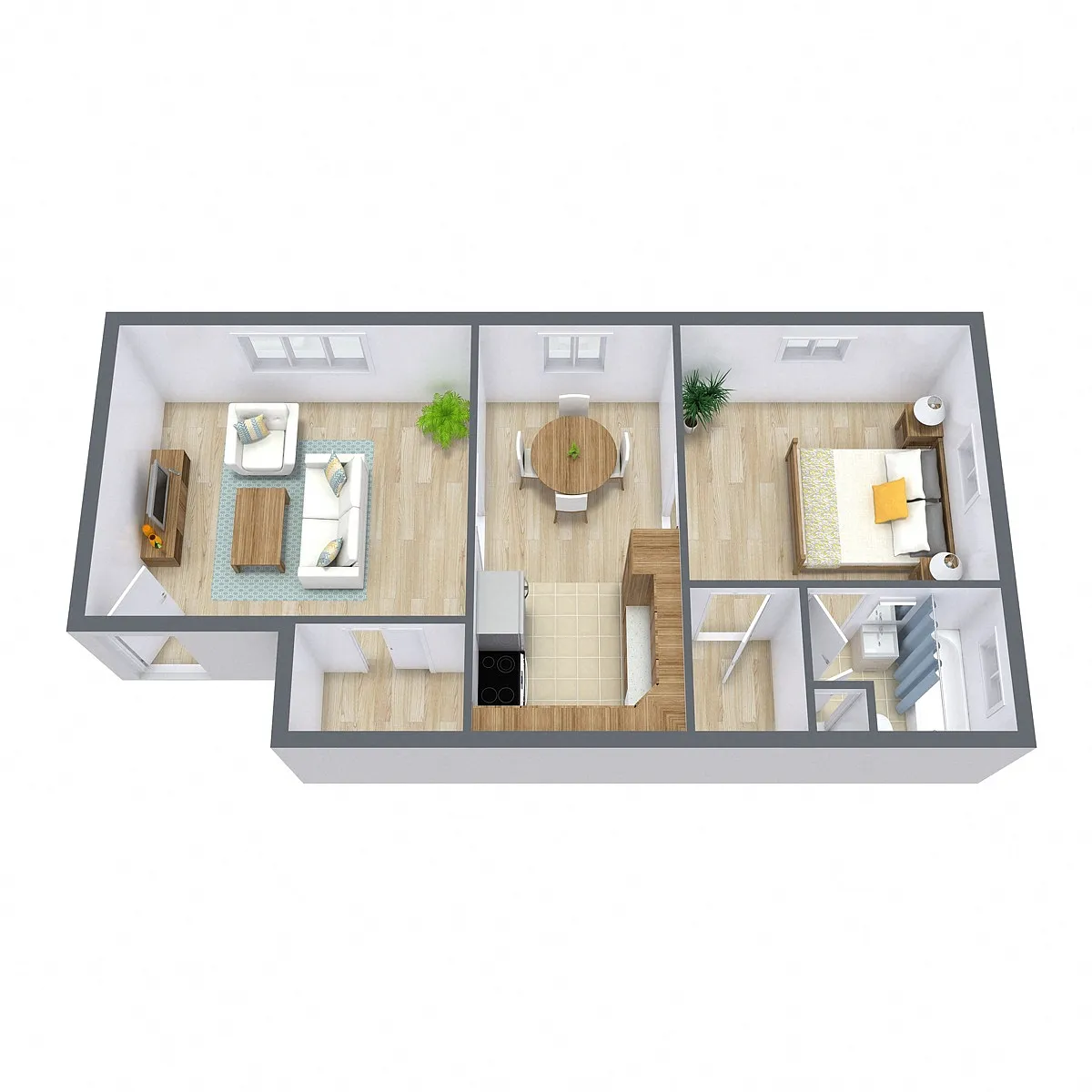 Floor plan One Bedroom 11B