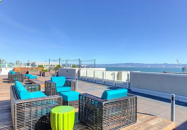 Rooftop courtyard seating area