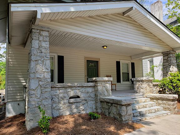 Front Stone Column Porch