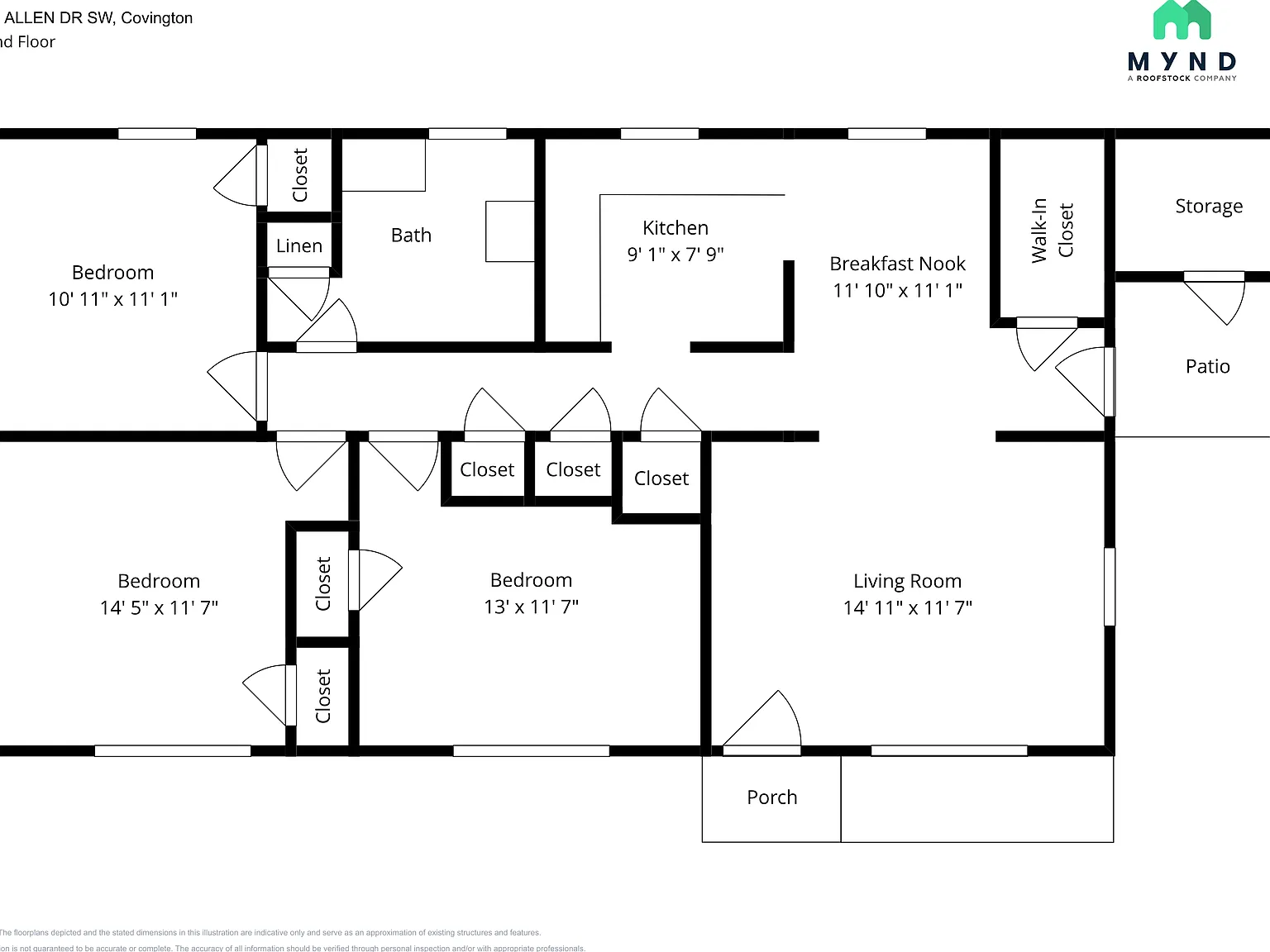3 bed, 1.0 bath, 1056 sqft, $1,370 — Photo 4