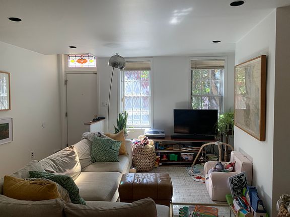 living room - windows facing street.