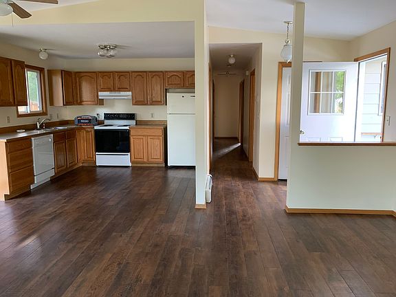 Kitchen and entry from living area